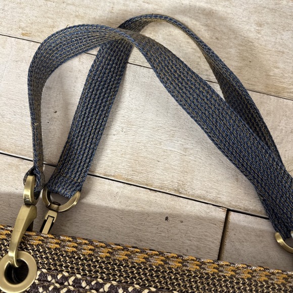 Eric Javits Multicolored Striped Woven Squishee Shoulder Bag Tote Purse - Picture 4 of 11